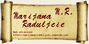 Marijana Raduljčić vizit kartica